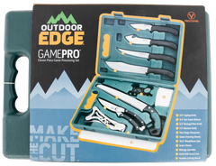 Outdoor Edge GP1 Game Pro 11-Piece Game Processing Kit 420J2 SS Black TPR Handle — view 2