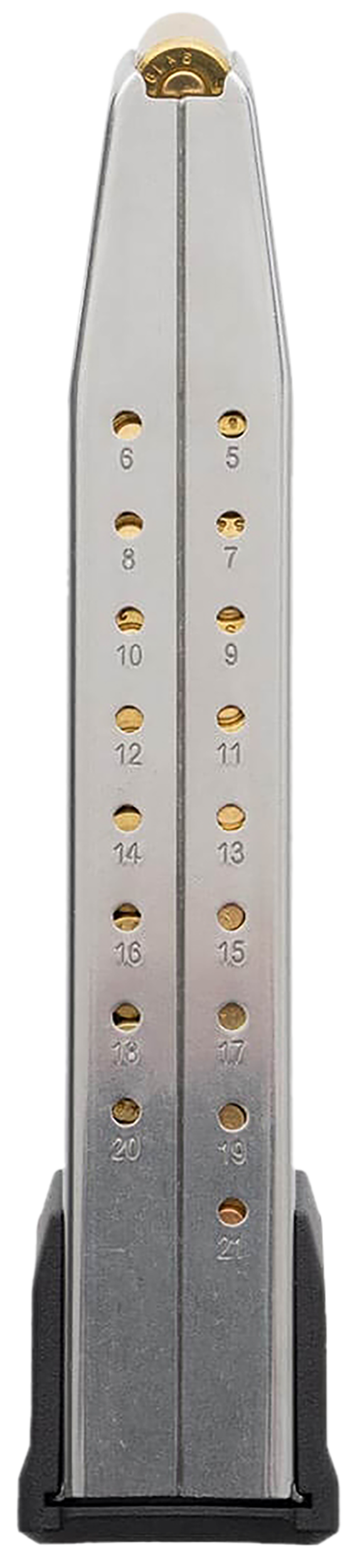 Magpul Industries AMAG 21rd 9mm Luger Stainless Steel/Polymer Pistol Magazine for Sig P320/M17 - Silver/Black — view 2