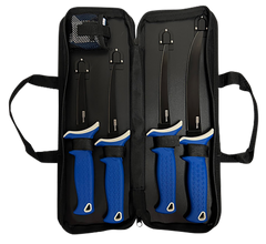 AccuSharp 737C 6-Piece Fillet Knife Kit 4.75/5.50/6.50/8" Fixed Plain Satin Stainless Steel Blue TPR - 2-Step Sharpener — view 2