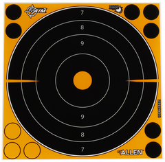 EZ-Aim Splash Reactive 8" Bullseye Self-Adhesive Paper Target Black/Orange - 30 Pack — view 2