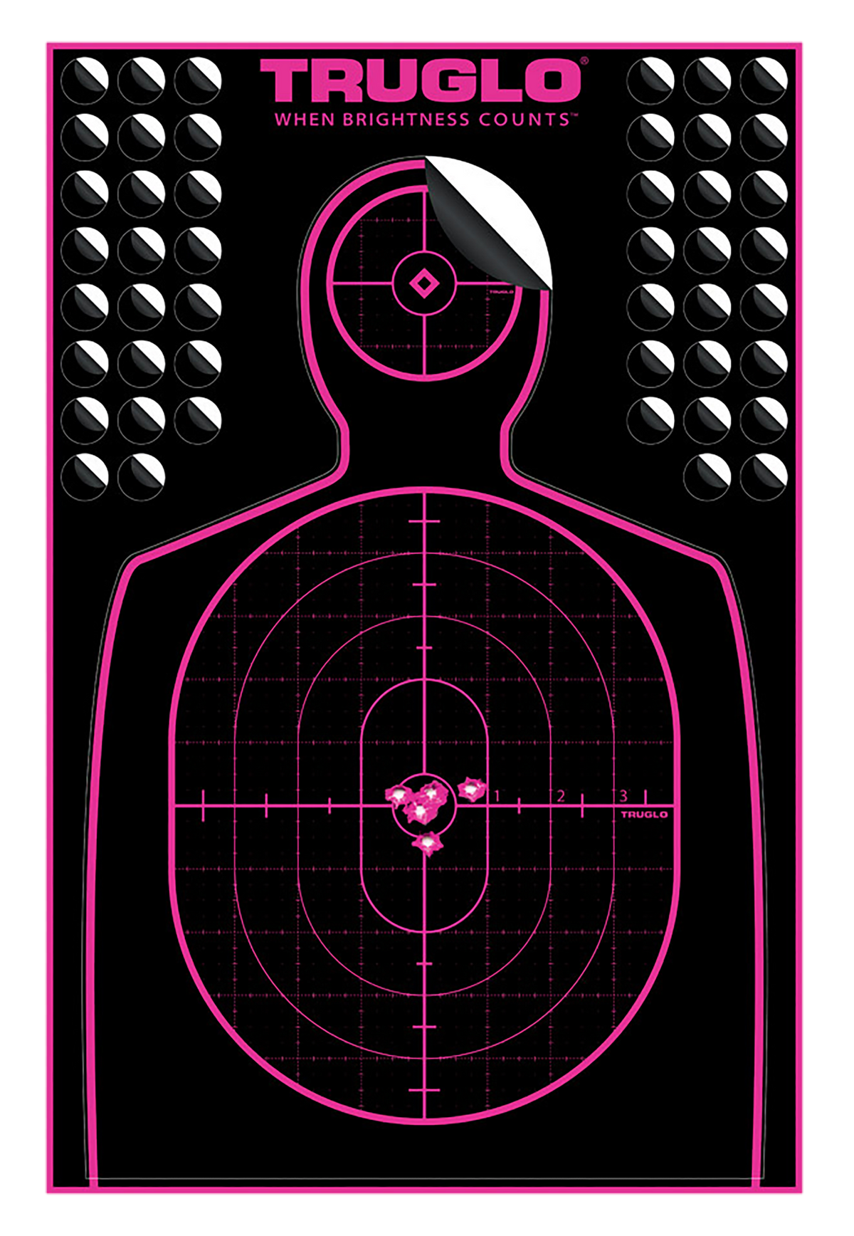 TruGlo Tru-See Handgun Silhouette Target 12"x18" Black/Pink 12 Pack — view 2