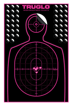 TruGlo Tru-See Handgun Silhouette Target 12"x18" Black/Pink 12 Pack — view 2