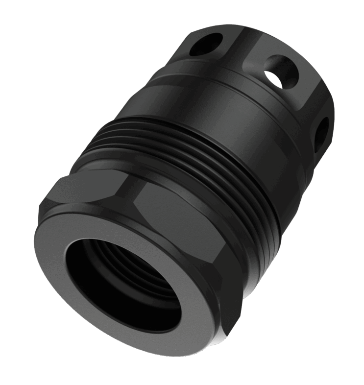 Liberty Precision Machine Baby Bell Muzzle Brake 1/2x28 Black Stainless Steel 1.10" OAL — view 2