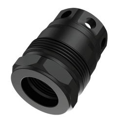 Liberty Precision Machine Baby Bell Muzzle Brake 1/2x28 Black Stainless Steel 1.10" OAL — view 2