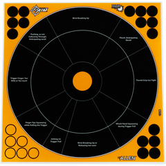 EZ-Aim 15248 Splash Reactive Self-Adhesive Paper Bullseye Target 12" Black/Orange - 5 Pack — view 2