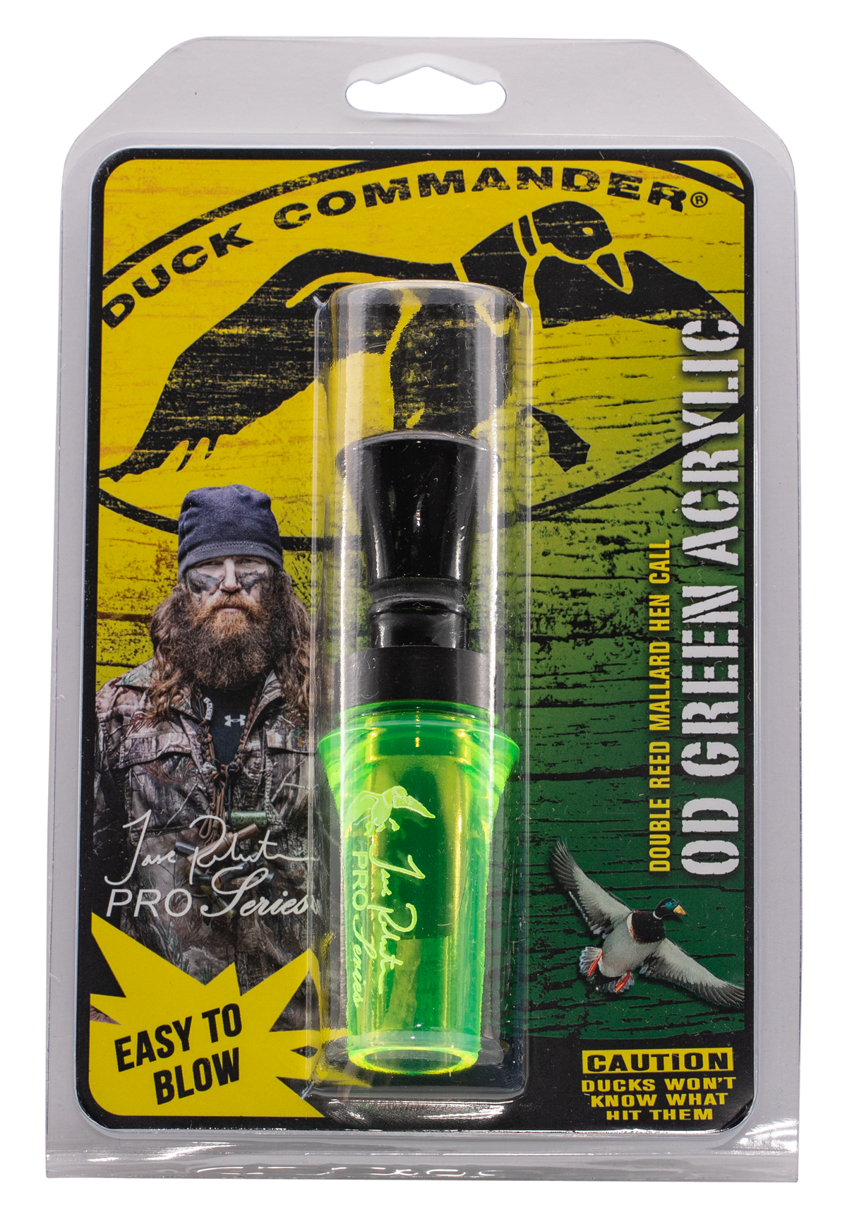 Duck Commander Jase Robertson Pro Series Open Call Double Reed Mallard Hen Duck Call - Chartreuse Acrylic — view 2