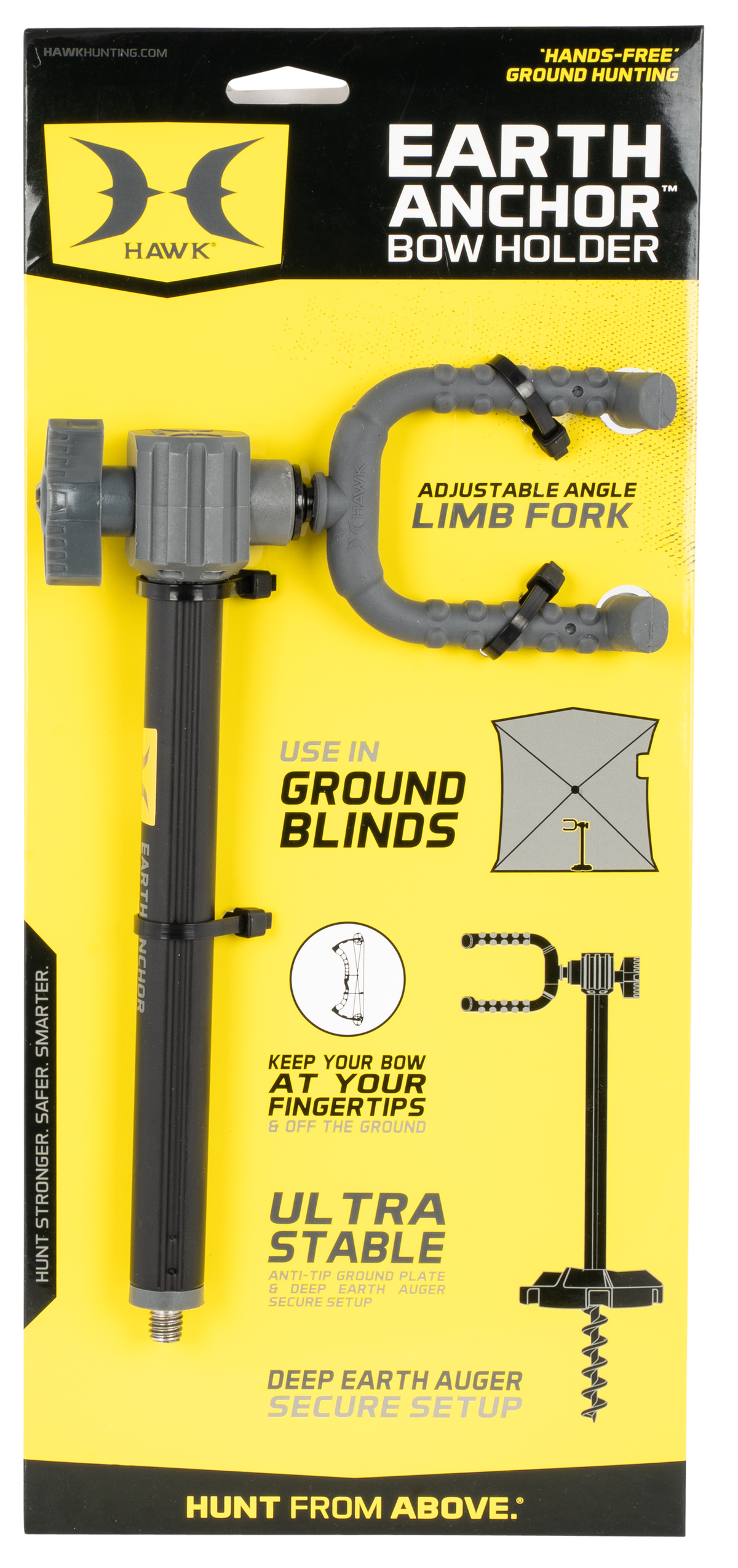 Hawk Earth Anchor Bow Holder - 360-Degree Limb Fork 8.5 lb — view 2