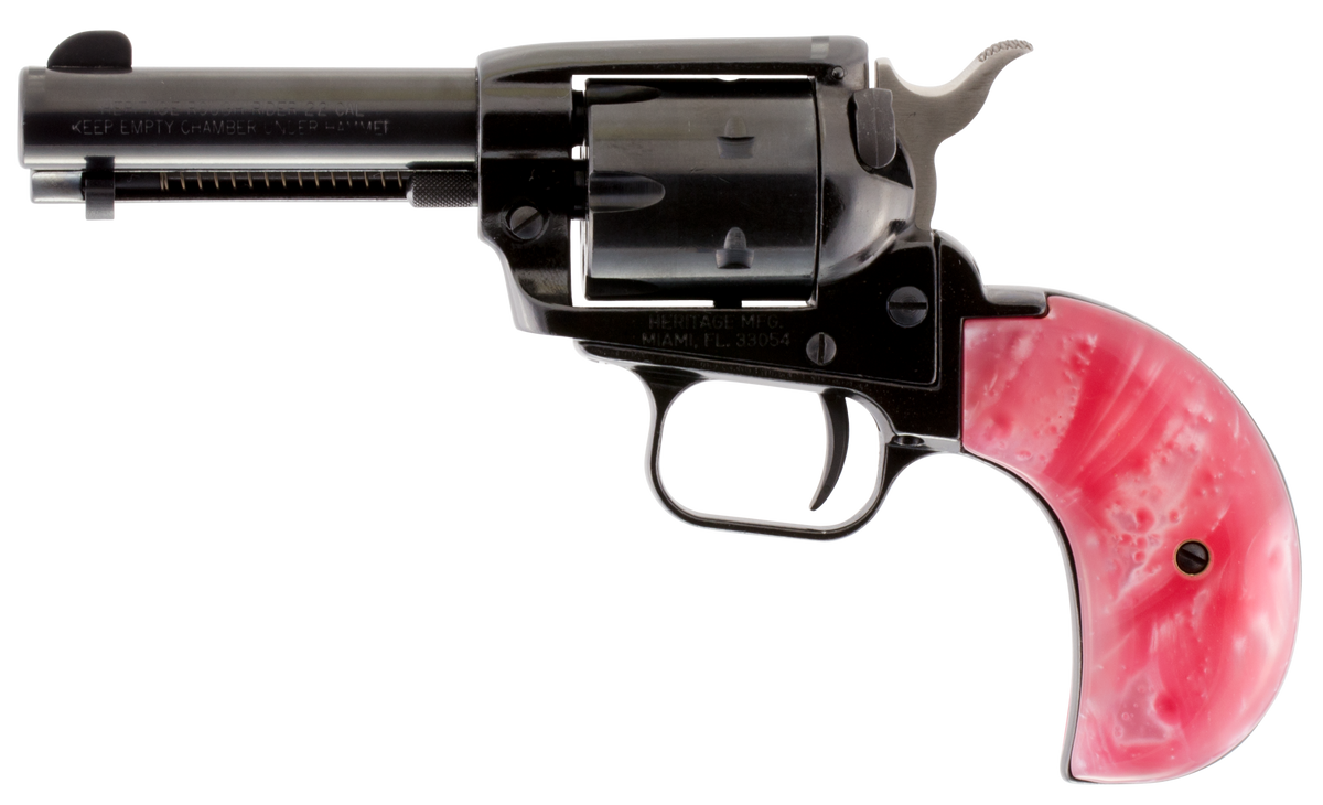 Heritage Mfg Rough Rider 22 LR/22 WMR 3.50" 6-Shot Revolver - Pink Pearl Grip — view 2