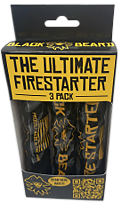 Black Beard Fire Starters Fire Rope 3-Pack Waterproof Cotton Fire Starter - Black — view 2