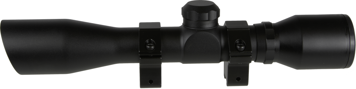 TruGlo Compact 4x32mm 1" Tube Duplex Reticle Matte Black Riflescope - 3/8" Rings — view 2