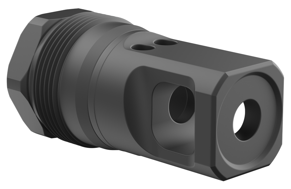 Breek Arms Plan B Echo Single Port 223/5.56mm 1/2x28 Steel Muzzle Brake - Black Nitride — view 2