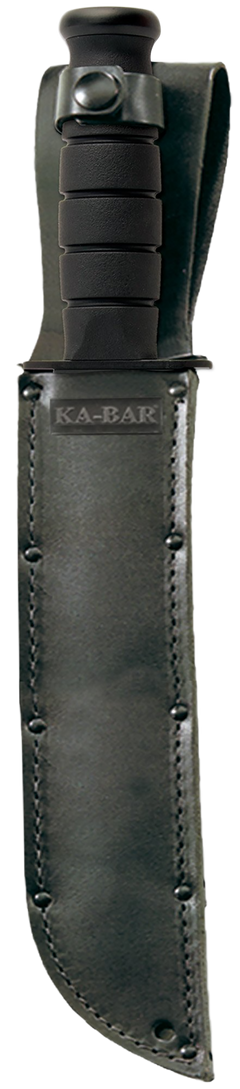 Ka-Bar 2211 Big Brother 9.38" Fixed Blade Top Serrated/Bottom Straight Plain 1095 Cro-Van Black Kraton G Handle — view 2