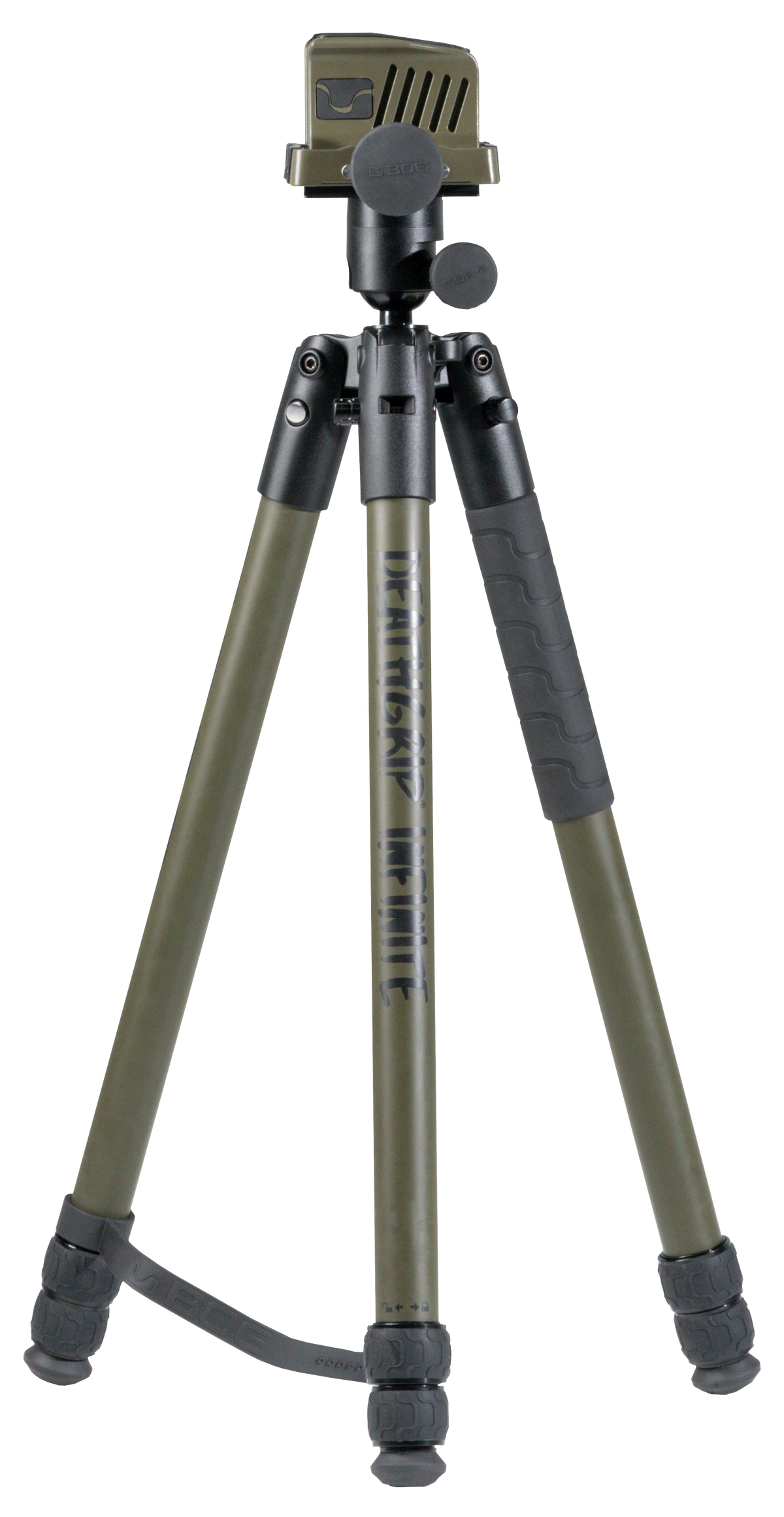 Bog-Pod DeathGrip Infinite Tripod Aluminum Black/OD Green 6.5"-59" Ball Head — view 2