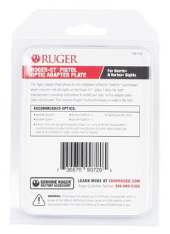 Ruger 90720 Optic Adapter Plate for Ruger-57 Burris & Vortex Red Dots - Matte Black — view 2