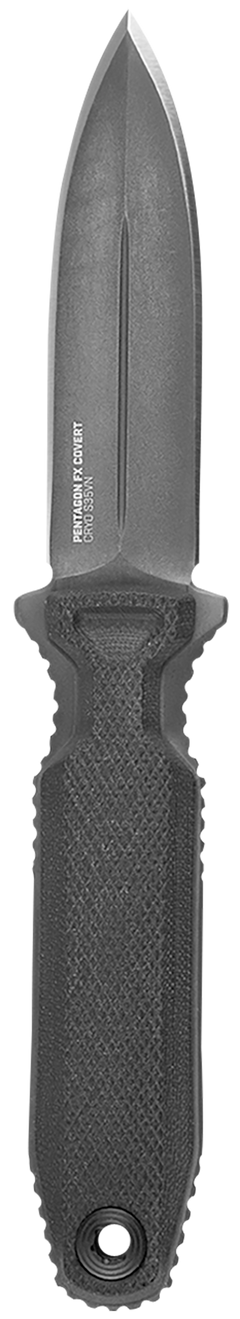 S.O.G Pentagon FX Covert 3.41" Fixed Spear Point Plain Black TiNi CPM S35VN Blade G10 Blackout Handle — view 2