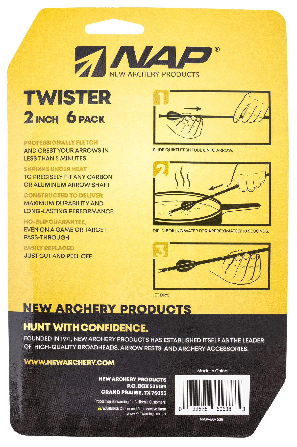 NAP Quickfletch Twister 2" Fletching Vanes White/Green 6 Pack — view 2