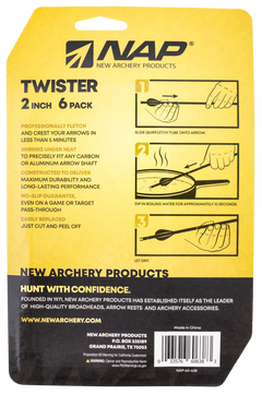 NAP Quickfletch Twister 2" Fletching Vanes White/Green 6 Pack — view 2