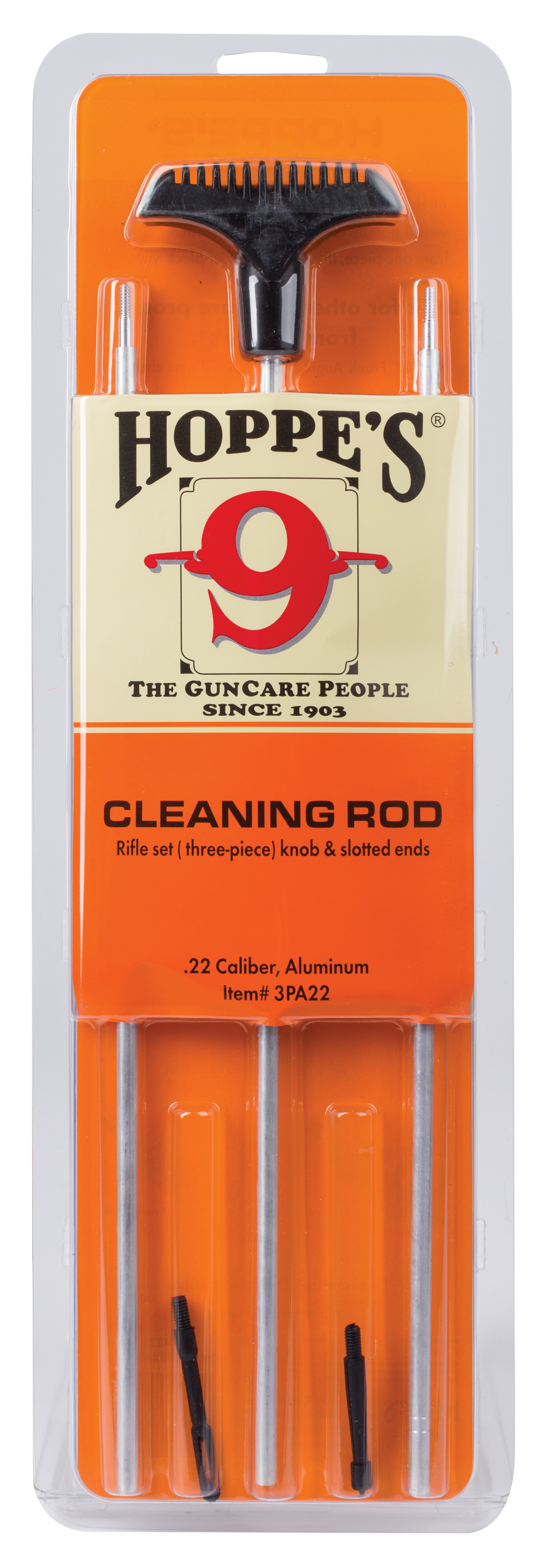 Hoppe's 3PU Aluminum Rifle Cleaning Rod 34.50" 3-Piece Multi-Cal w/ Swivel Handle — view 2