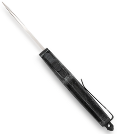 CobraTec Knives CTK-1 Small 2.75" OTF Drop Point Part Serrated D2 Steel Blade Black Stonewashed Aluminum Handle — view 2