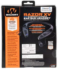 Walkers Game Ear Razor XV 3.0 Behind The Neck Bluetooth Headset 31 dB NRR Black — view 2
