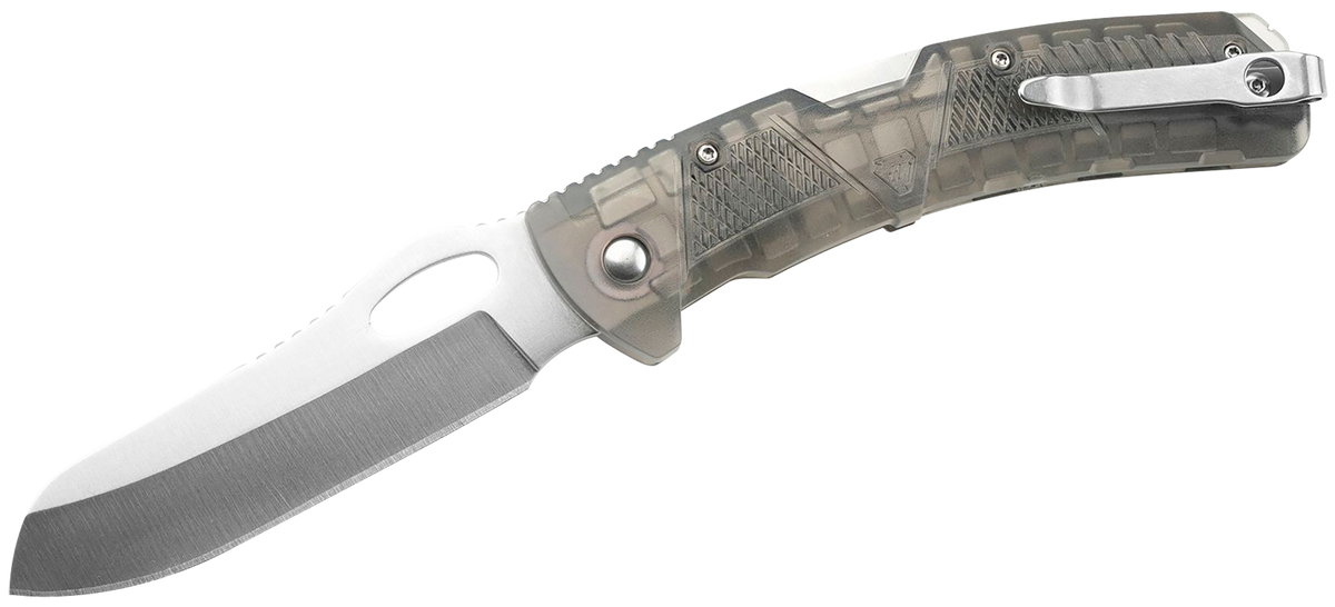 Strike Industries K1 3.51" Folding Plain AUS-8A SS Blade Smoke Textured Polymer Handle — view 2