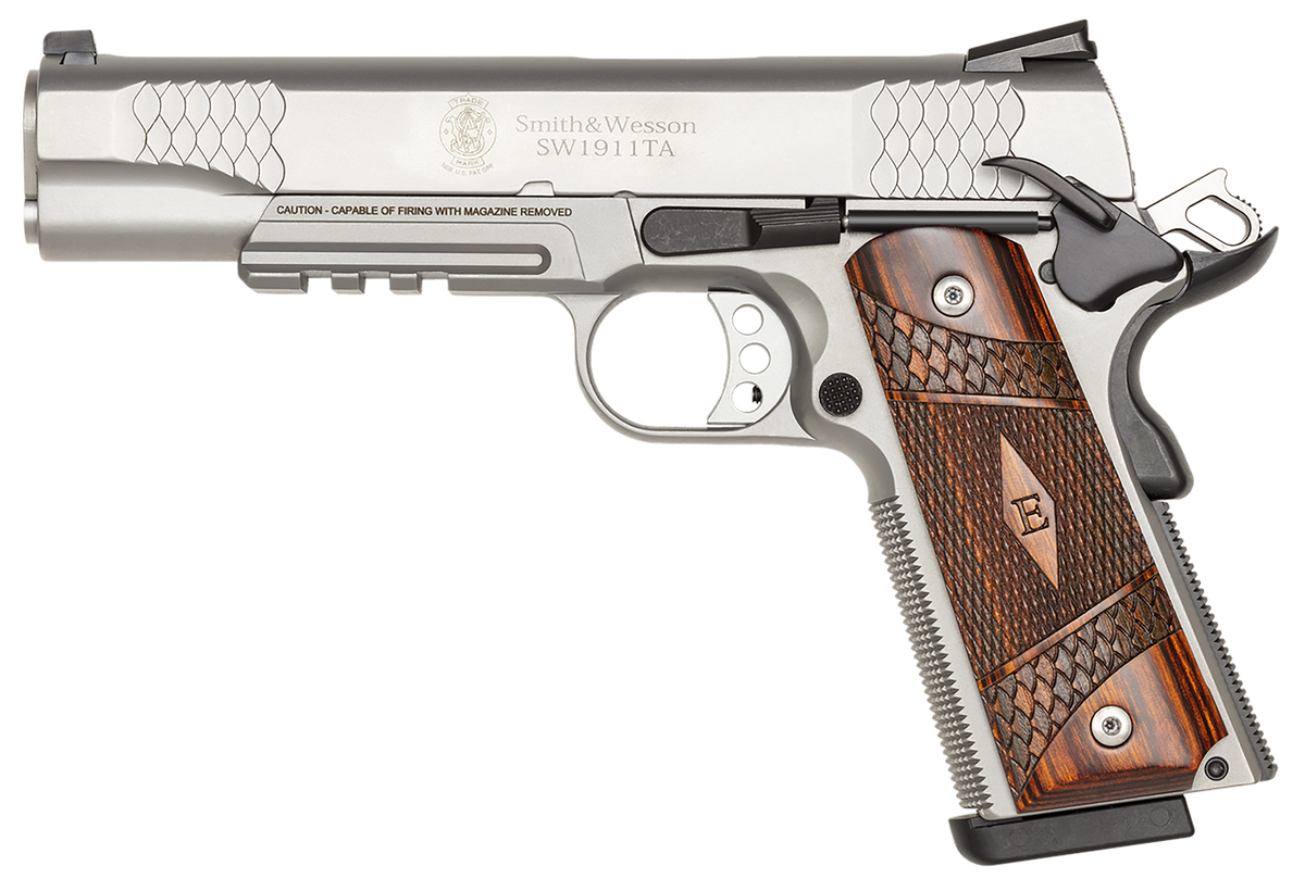 Smith & Wesson 1911 E-Series 45 ACP 5" 8+1 SAO Pistol - Matte Silver — view 2