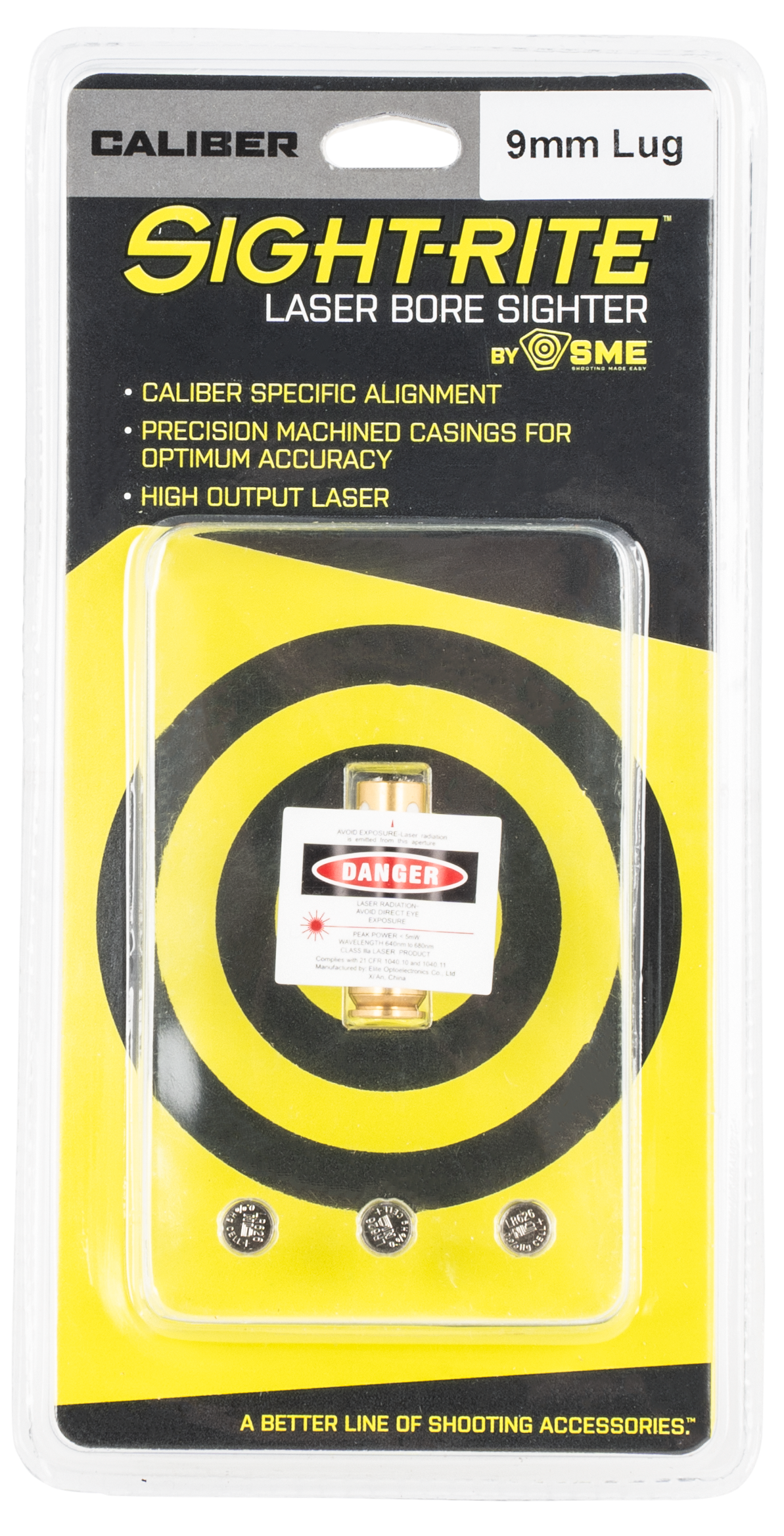 SME Sight-Rite Laser Bore Sighter 9mm Luger Brass Casing — view 2