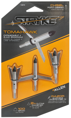 Allen Tomahawk Expandable 100gr 2" Cut Stainless Steel 3-Pack Broadhead — view 2