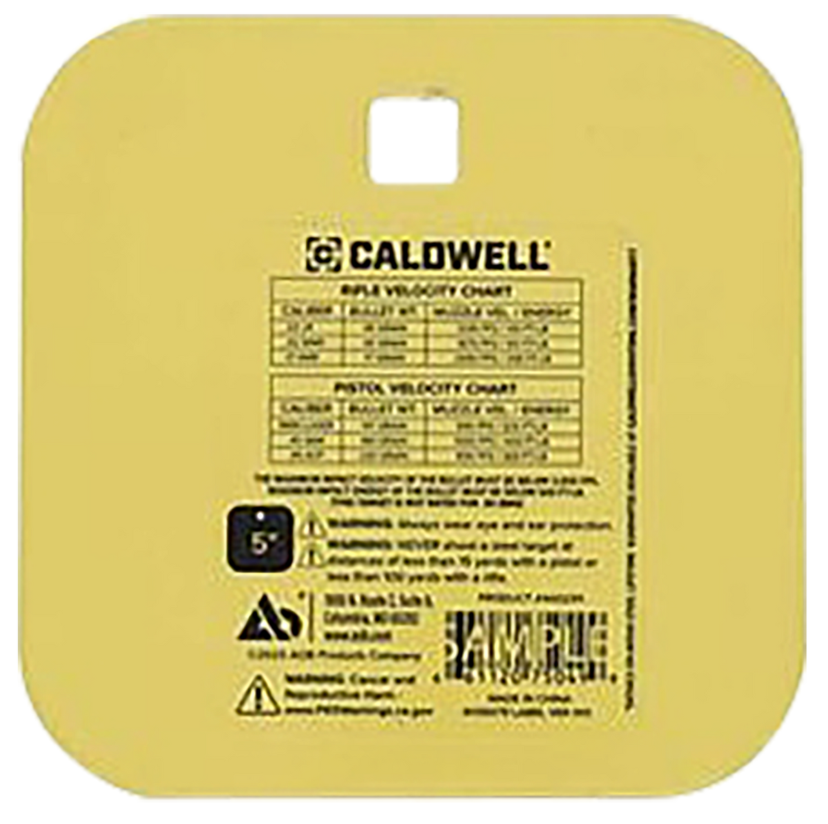 Caldwell 5" Rimfire/Handgun AR500 Steel Gong 1/4" Thick - Yellow — view 2