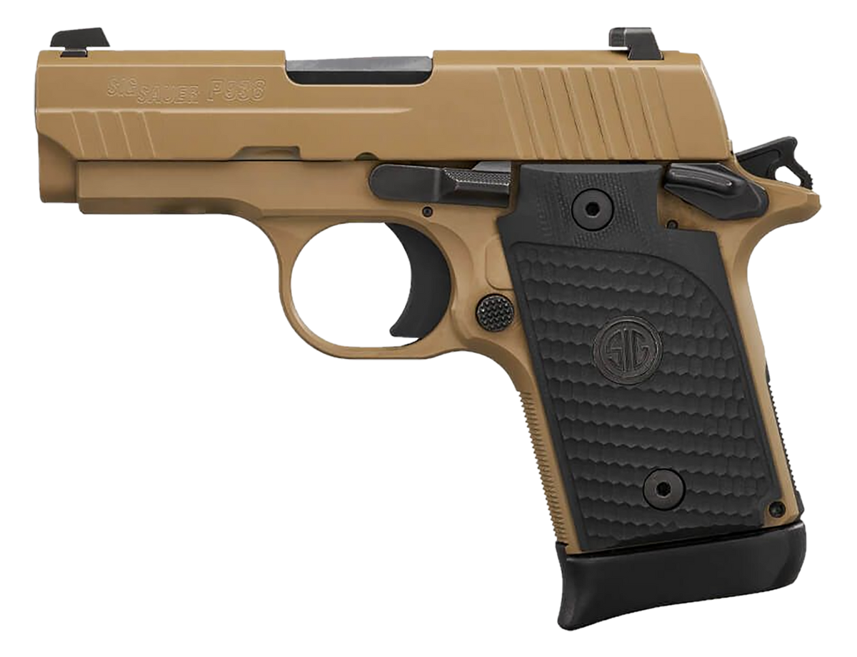 Sig Sauer P938 Emperor Scorpion 9mm Luger 3 in 7+1 SAO Pistol - FDE PVD - Hogue G10 Grips — view 2