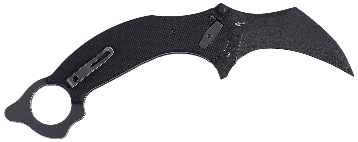 Columbia River CRKT 2635 DU Hoc Deadbolt 3.62" Folding Karambit Plain Black Powder Coated D2 Steel Blade Black G10 Handle — view 2