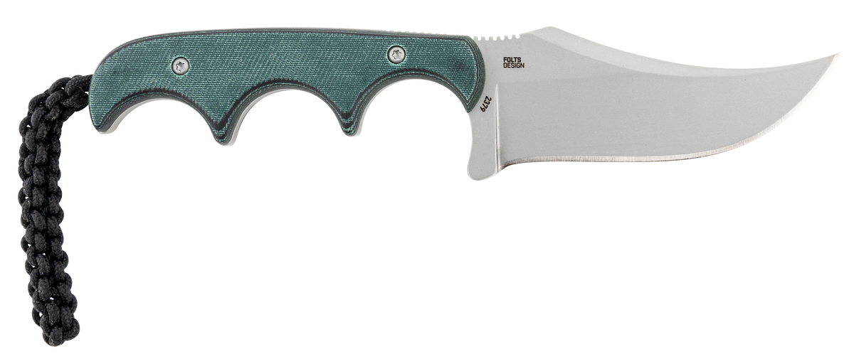 Columbia River Minimalist Persian 2.76" Fixed Recurve Plain 8Cr13MoV SS Green Fiber Handle Knife — view 2