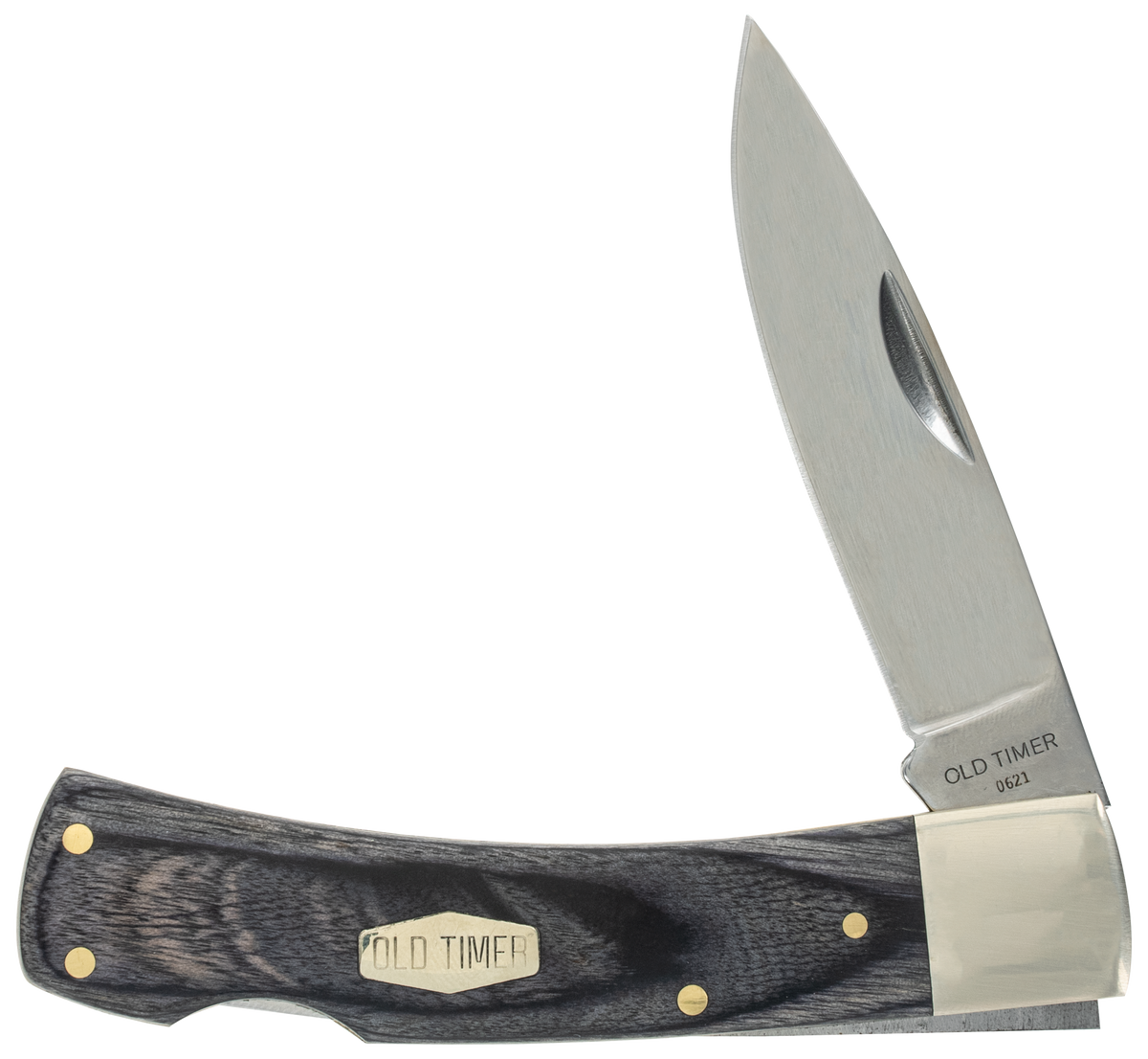 Old Timer Heritage Series Bruin 50th Anniversary 2.80" Drop Point Plain D2 Steel - Black Wood Laminate Handle — view 2