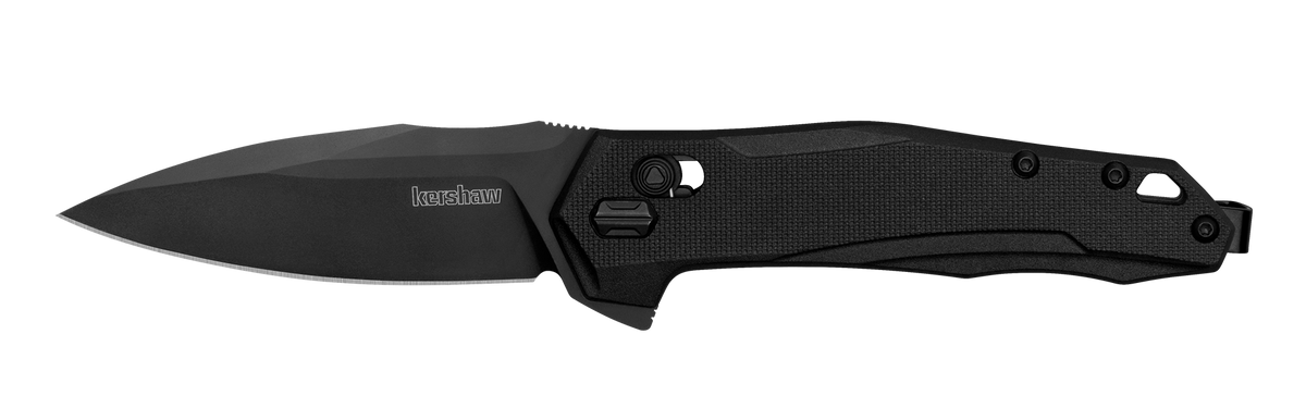Kershaw Monitor 2041 3" D2 Spear Point Plain Black Oxide Folding Knife - Black GFN — view 2