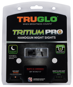 TruGlo Tritium Pro S&W 380 Shield EZ Green Tritium Night Sight Set - Black Nitride — view 2