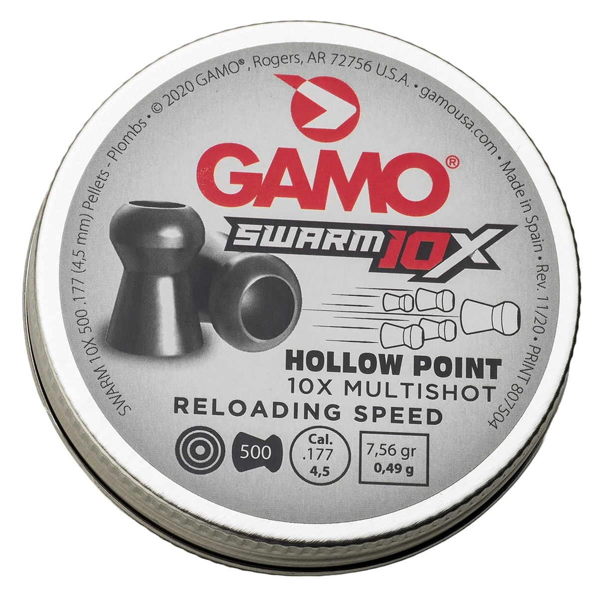 Gamo Swarm 10X .177 7.56gr Hollow Point Pellets - 500/Tin — view 2