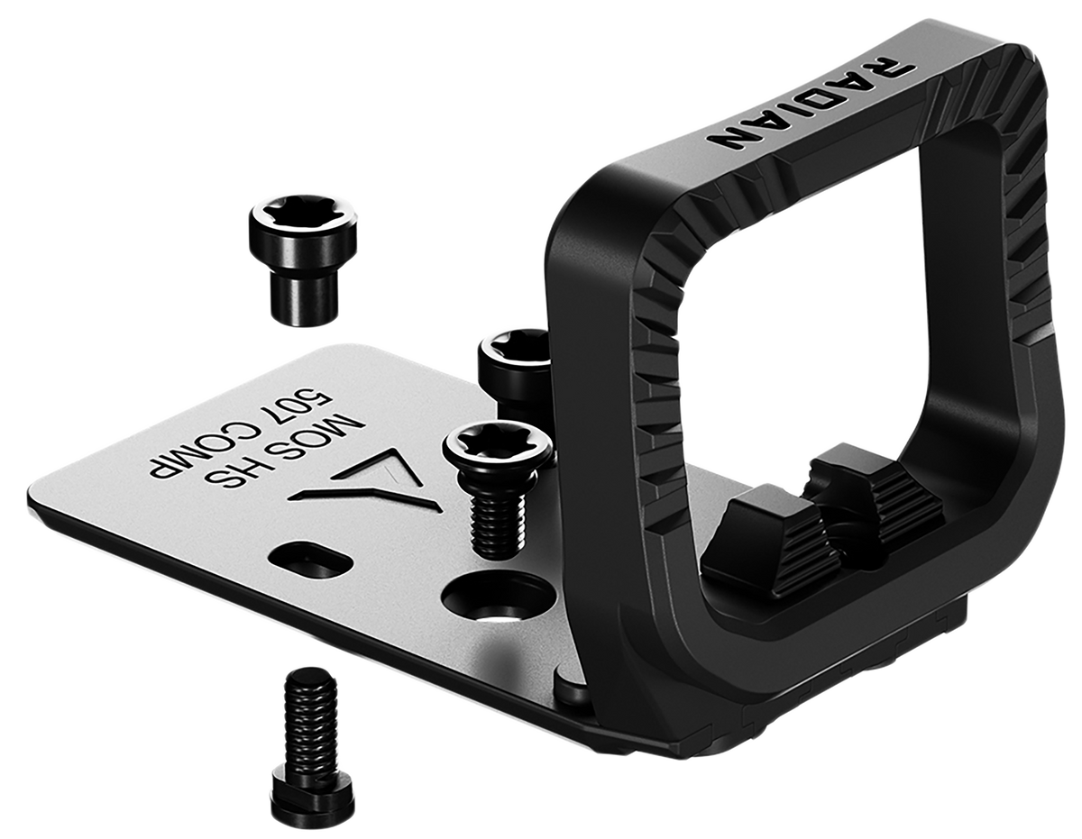 Radian Weapons Guardian+Six Black Optic Mount w/Back-Up Iron Sights - Glock MOS - Holosun 507C/407 — view 2