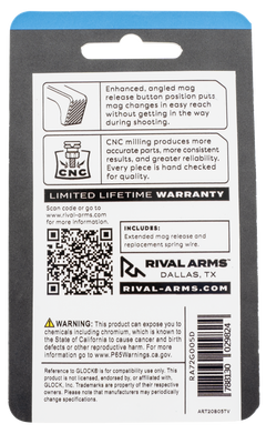 Rival Arms RA72S001D Extended Magazine Release Dark Gray Aluminum for Sig P320 — view 2