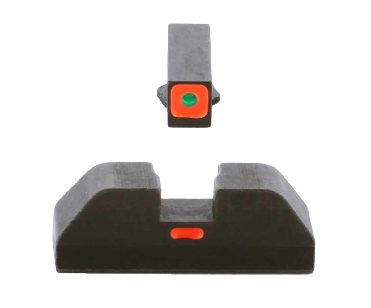 AmeriGlo GL616 CAP Night Sight Set for Glock - Green Tritium Orange Outline Front / Orange Bar Rear — view 2