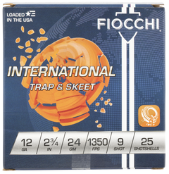 Fiocchi 12IN249 Exacta Target International Trap & Skeet 12Gauge 2.75" 24gram 9Shot 25 Per Box/10 Case — view 2