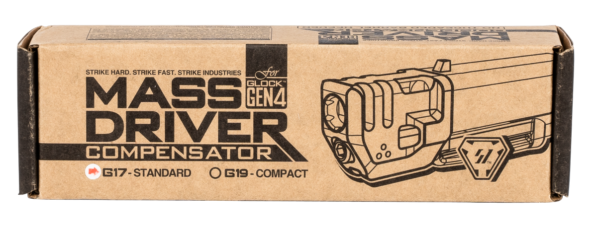 Strike Industries Mass Driver Compensator 9mm Luger 1.41" Black Aluminum for Glock 17 Gen4 — view 2
