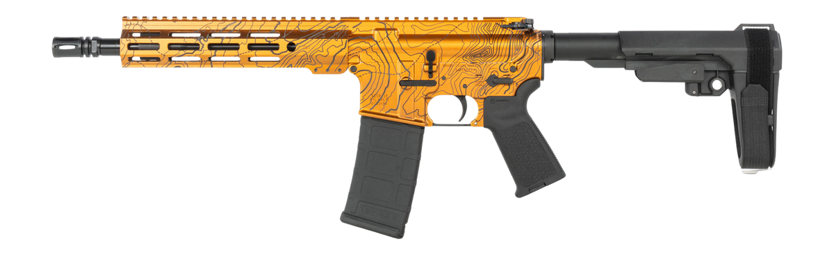 Shark Coast Tactical Topography 5.56 NATO 10.5" 30+1 Semi-Auto AR Pistol - Orange Cerakote — view 2
