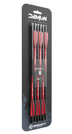 Barnett Outdoors Demun HyperBolt 10 in Carbon 3 Fletch Crossbow Bolts - 6 Pack — view 2