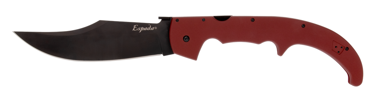Cold Steel Espada XL 7.5" Folding Trailing Point Plain AUS-10A Ruby Red G10 Handle — view 2