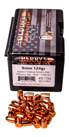 Berry's Hybrid Hollow Point 9mm .356 124gr Reloading Bullets - 250/Box — view 2