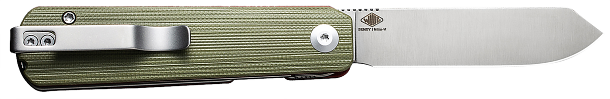 Civivi Knives Sendy 2.83" Spey Point Satin Nitro-V Green G10 Folding Knife — view 2