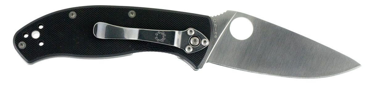 Spyderco C122GP Tenacious 3.39" 8Cr13MoV Drop Point Plain Edge Black G10 Folding Knife — view 2