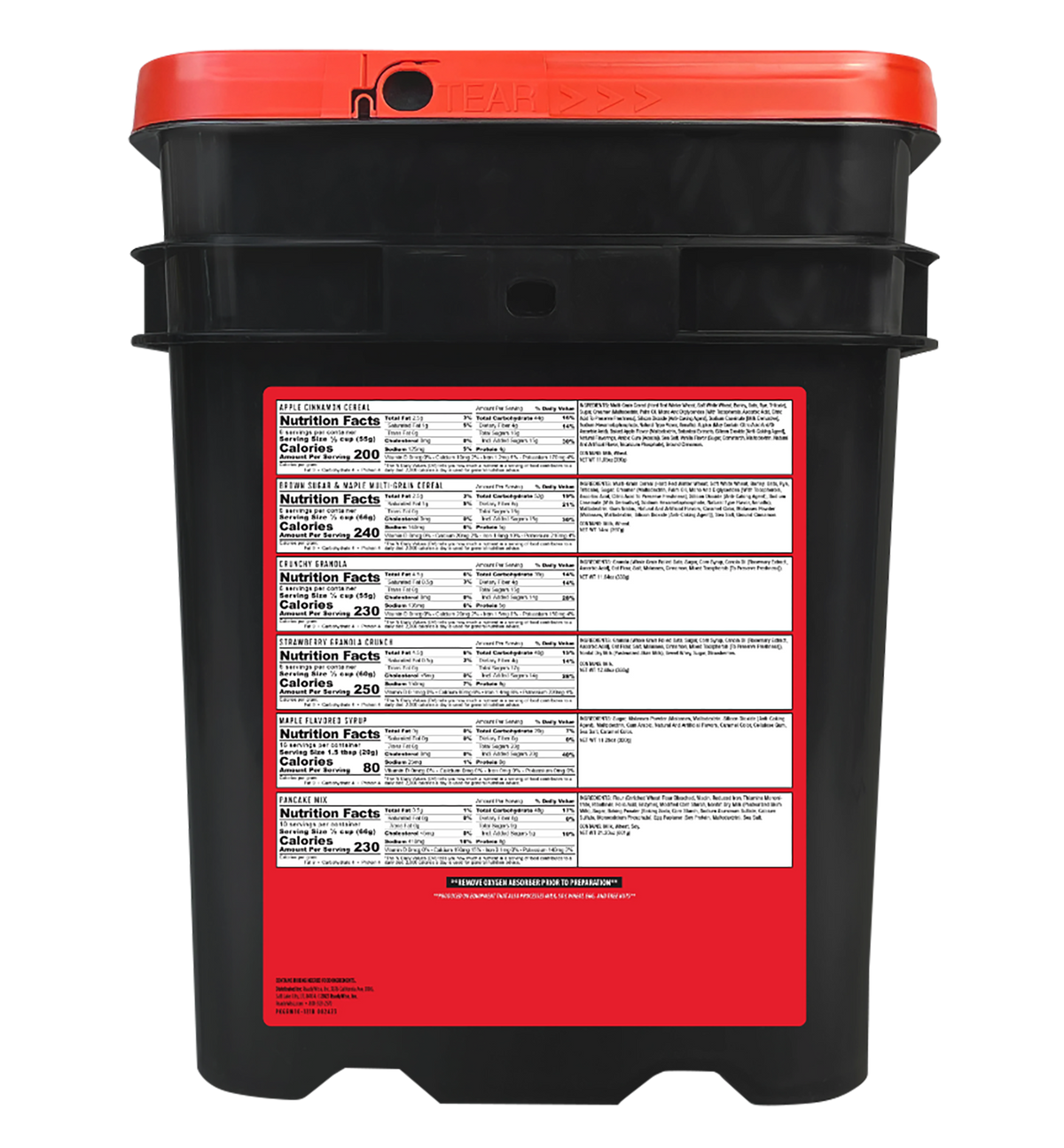 Wise Foods RW10121 Emergency Supplies Breakfast Bucket 120 Servings — view 2