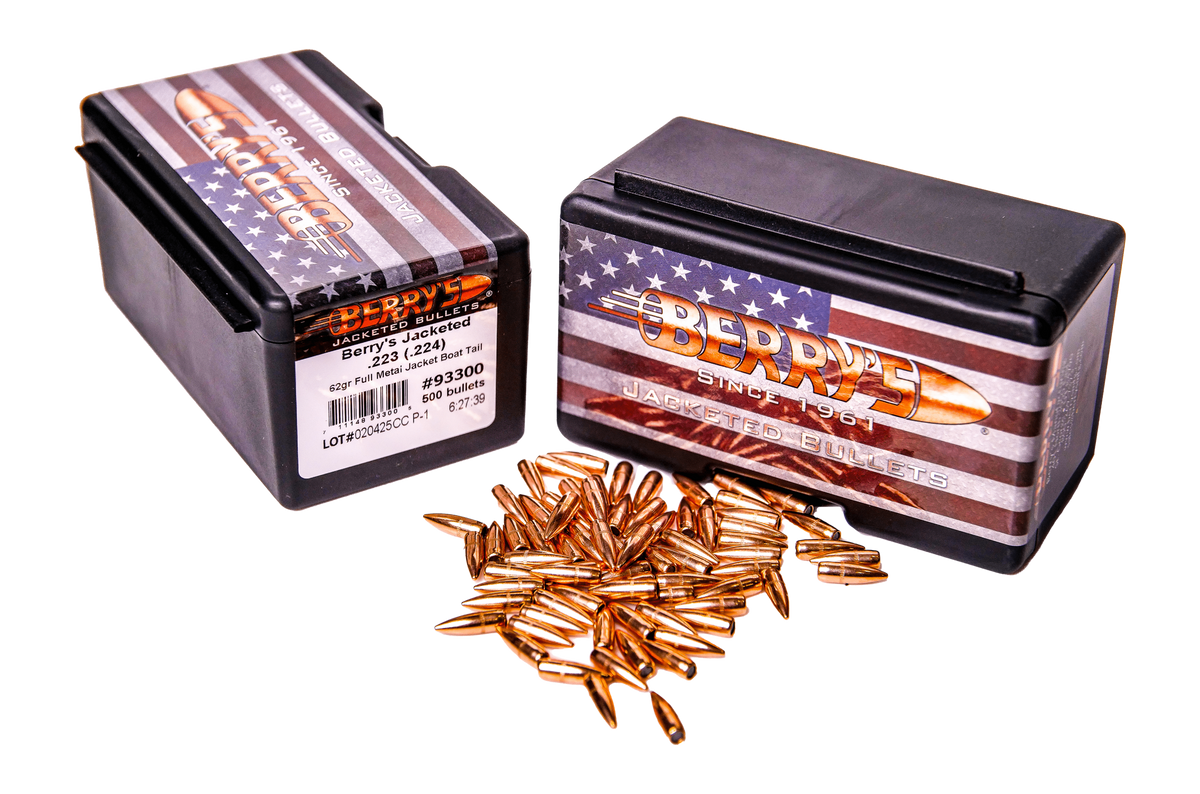 Berry's .223/5.56mm 55gr FMJ-BT Reloading Bullets - 500/Box — view 2