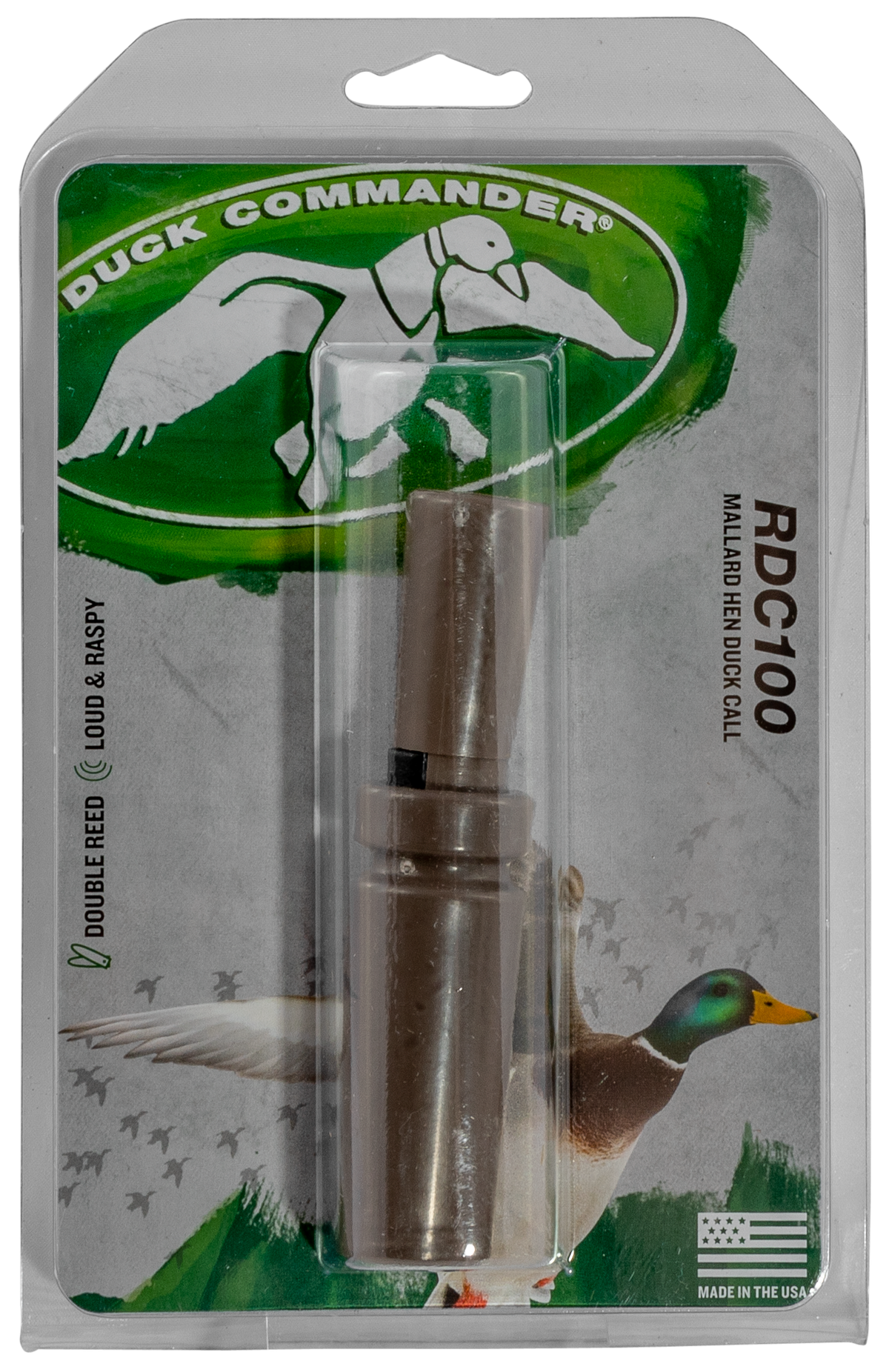 Duck Commander RDC100 Open Call Double Reed Mallard Hen Duck Call - Gray Plastic — view 2